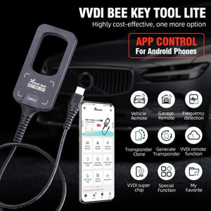 2023 Xhorse VVDI BEE Key Tool Lite Frequency Detection Transponder Clone Work on Android Phone Get Free 6pcs XKB501EN Remotes